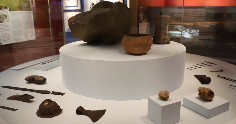 Ancient stones at Exhibition of Rathcroghan Visitor Centre