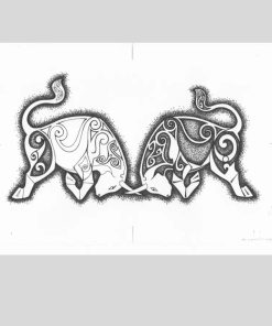 Comhrac na dTarbh - the Battle of the Bulls - Greeting Card
